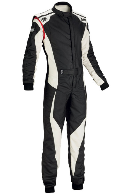 OMP RACING, INC. Tecnica Evo Suit MY2018 BLACK/WHITE SZ 52