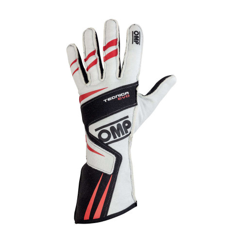 OMP RACING, INC. TECNICA EVO Gloves White Sm