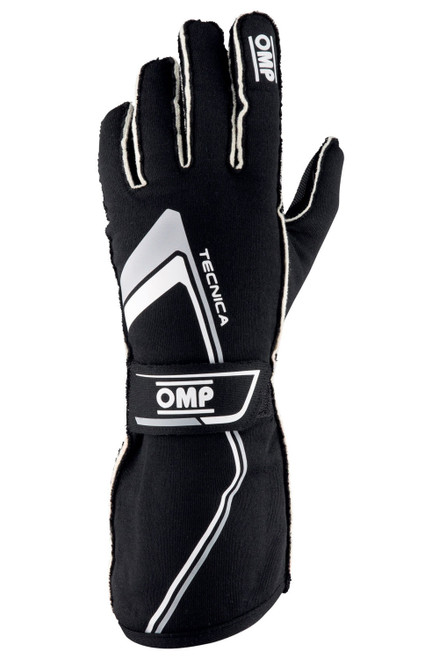 OMP RACING, INC. TECNICA Gloves Black And White Size Large