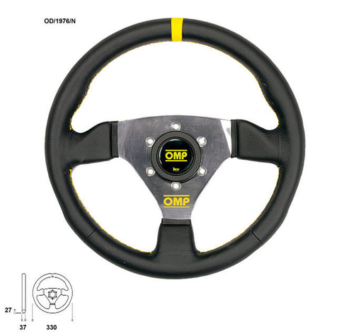 OMP RACING, INC. Trecento 300mm Steering Wheel Black Leather