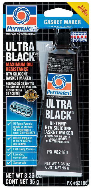 PERMATEX Ultra Black Gasket Maker 3.35 oz Carded Tube