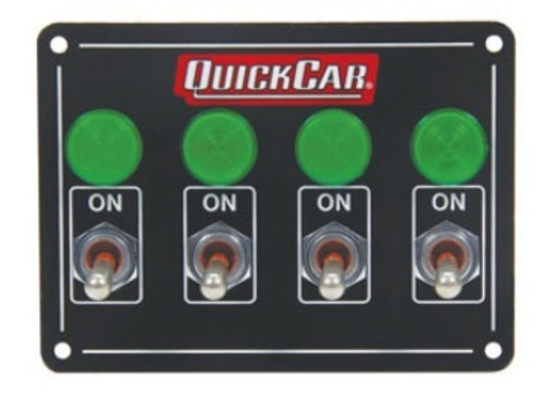 QUICKCAR RACING PRODUCTS Accessory Panel 4 Switch w/Pilot Weatherproof