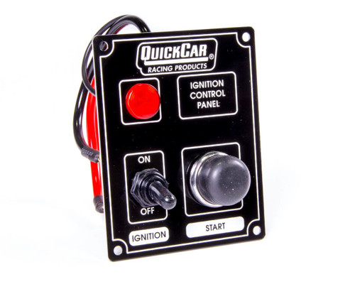 QUICKCAR RACING PRODUCTS Ignition Panel Black w/ Lights