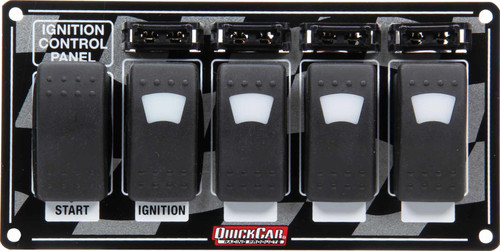 QUICKCAR RACING PRODUCTS Ignition Panel w/ Rocker Switches Fuses & Lights