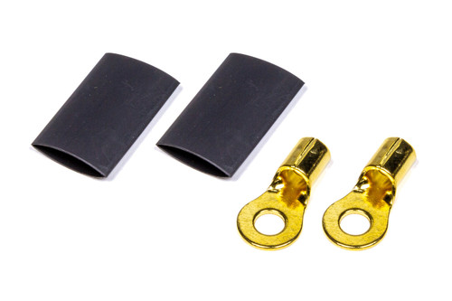 QUICKCAR RACING PRODUCTS Ring Terminal #10 8-10 GA. Pair w/Heat Shrink