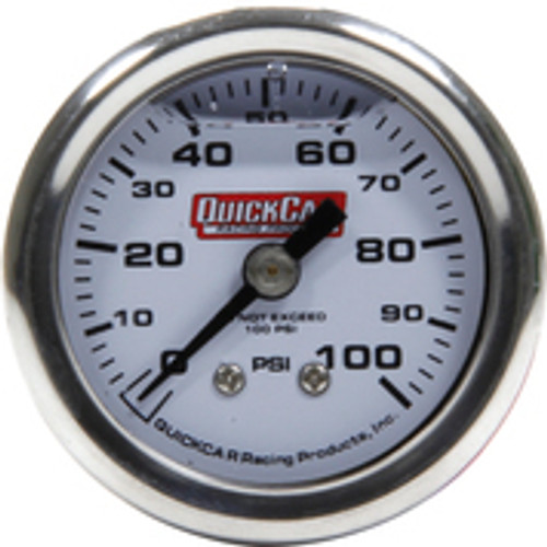QUICKCAR RACING PRODUCTS Pressure Gauge 0-100 PSI 1.5in Liquid Filled