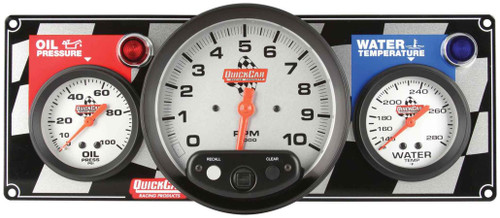 QUICKCAR RACING PRODUCTS 2-1 Gauge Panel Tach OP/WT