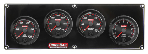 QUICKCAR RACING PRODUCTS Redline 3-1 Gauge Panel OP/WT/WP w/2-5/8in Tach