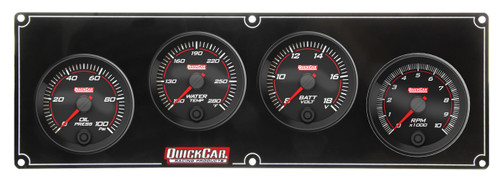 QUICKCAR RACING PRODUCTS Redline 3-1 Gauge Panel OP/WT/Volt w/2-5/8in Tac