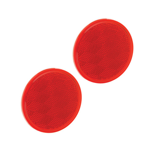 REESE Reflector 3-3/16in Round Adhesive Mount Red