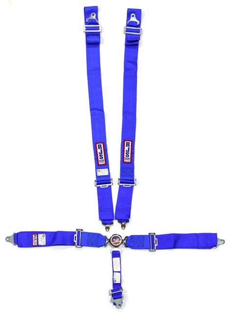 RJS SAFETY 5 Pt Harness System Q/R Blue Roll Bar 2in