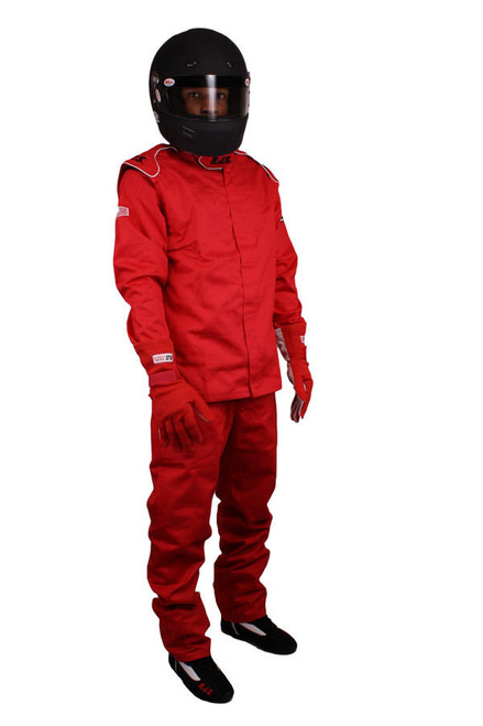 RJS SAFETY Pants Red Large SFI-1 FR Cotton