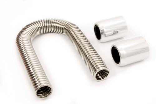 RACING POWER CO-PACKAGED 12in Stainless Hose Kit w/Polished  Ends