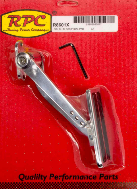 RACING POWER CO-PACKAGED Polished Alum Pad Alum Arm Gas Pedal