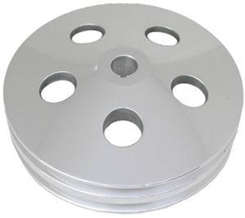 RACING POWER CO-PACKAGED Polished Aluminum GM 2V Power Steering Pulley