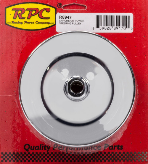RACING POWER CO-PACKAGED GM Power Steering Pulley 2 Groove Chrome