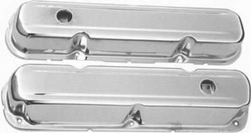 RACING POWER CO-PACKAGED Chrome Steel Valve Cover Chrysler 318-360 Short