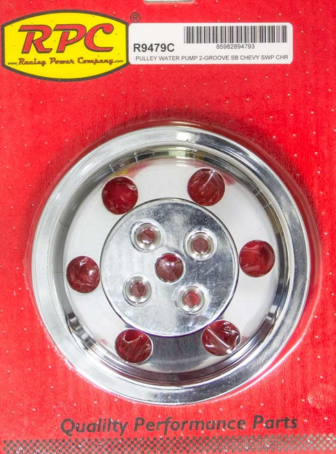 RACING POWER CO-PACKAGED SBC Chrome Alum Swp Pulley Double Groove
