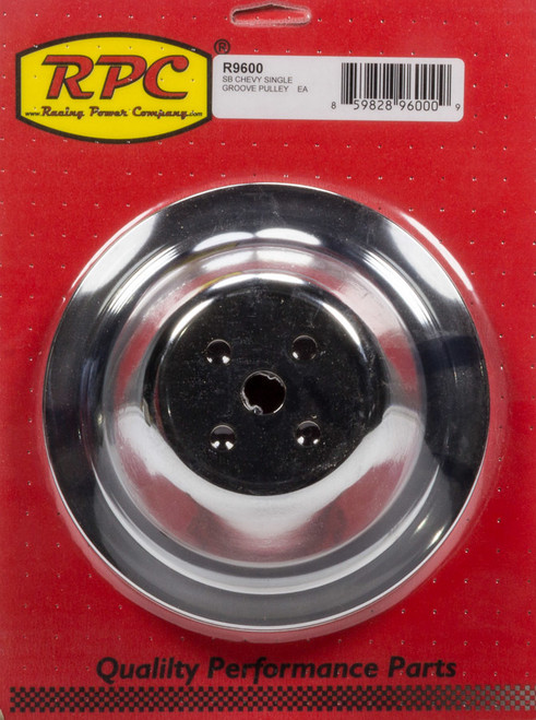 RACING POWER CO-PACKAGED Chrome Steel Water Pump Pulley SBC Short 7.1 Dia