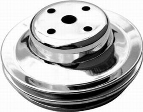 RACING POWER CO-PACKAGED BB Chevy Double Groove Long Water Pump Pulley