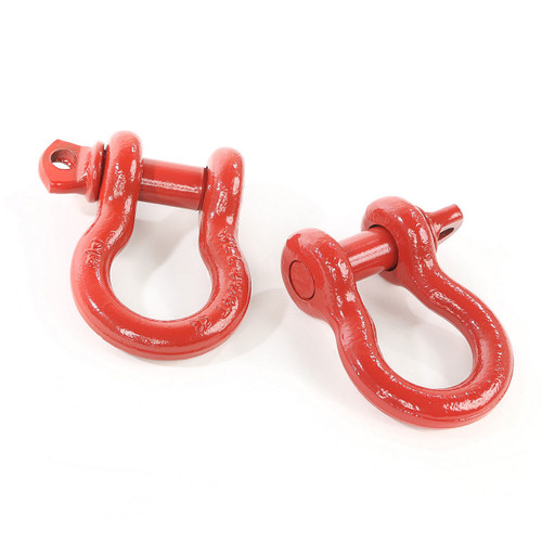 RUGGED RIDGE D-Ring Shackles  3/4-Inc h  Red  Steel  Pair