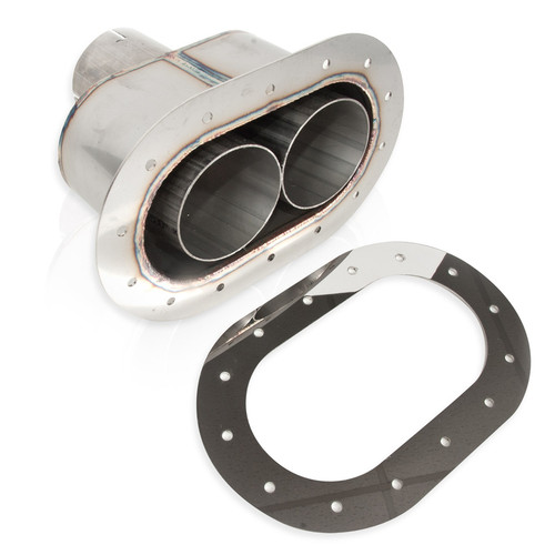 STAINLESS WORKS Through body Exhaust Tip Oval Style 2.5in Inlet