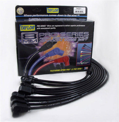 TAYLOR/VERTEX Spiro Pro Custom 8 Cyl Plug Wire Set Black