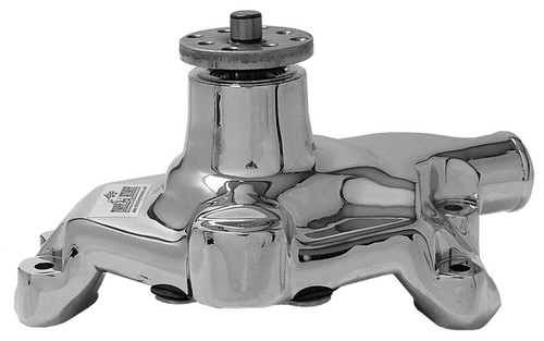 TUFF-STUFF SBC Alum. Short Water Pump Chrome 5/8in Shaft