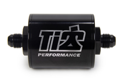 Ti22 PERFORMANCE 6 AN Fuel Filter Short Style 100 Micron Black