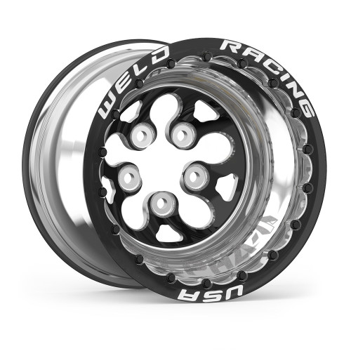 WELD RACING 15x12 Blk Alpha-1 Wheel 5x4.750BP 5in BS Blk DBL