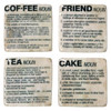 Set 4 Shabby Chic Marble Look Friend Coffee Cake Tea Coasters