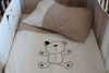 6 Piece Baby Nursery Embroidered Cot Bedding Set My Teddy Cappuccino Bear