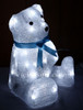 26CM Acrylic Sitting Baby Bear with Blue Bow Tie LED Lights