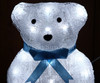 26CM Acrylic Sitting Baby Bear with Blue Bow Tie LED Lights