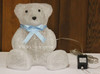 26CM Acrylic Sitting Baby Bear with Blue Bow Tie LED Lights