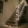 55M 600 LED IP44 White Christmas Wedding Party Fairy Lights with 8 Functions (Clear Cable)
