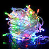 55M 600 LED IP44 Multi Colours Christmas Wedding Party Fairy Lights with 8 Functions (Clear Cable)
