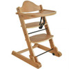 Baby High Chair Natural Solid Wood w/Tray Pad Safety Straps