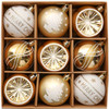 9ct 6cm Golden White Merry Christmas Bauble Ornaments