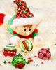 9pcs 6cm Red Green White Elf Christmas Bauble Ornaments