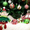 9pcs 6cm Red Green White Elf Christmas Bauble Ornaments