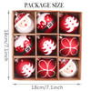 9pcs 6cm Red White Santa Claus Inspired Christmas Bauble Ornaments