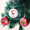 9pcs 6cm Red White Reindeer Christmas Bauble Ornaments