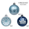 9pcs 6cm Blue Silver Snowy House Merry Christmas Bauble Ornaments