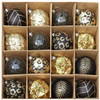 16pcs 8cm Black Gold Christmas Bauble Ornaments 