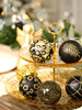 16pcs 8cm Black Gold Christmas Bauble Ornaments 