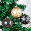 16pcs 8cm Black Gold Christmas Bauble Ornaments 