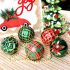 16pcs 8cm Red Green Gold Christmas Bauble Ornaments