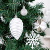 90pcs Silver White Owl Christmas Bauble Ornaments