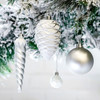 90pcs Silver White Owl Christmas Bauble Ornaments